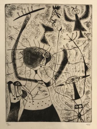 Kaltnadelradierung Miró - Trois Sœurs