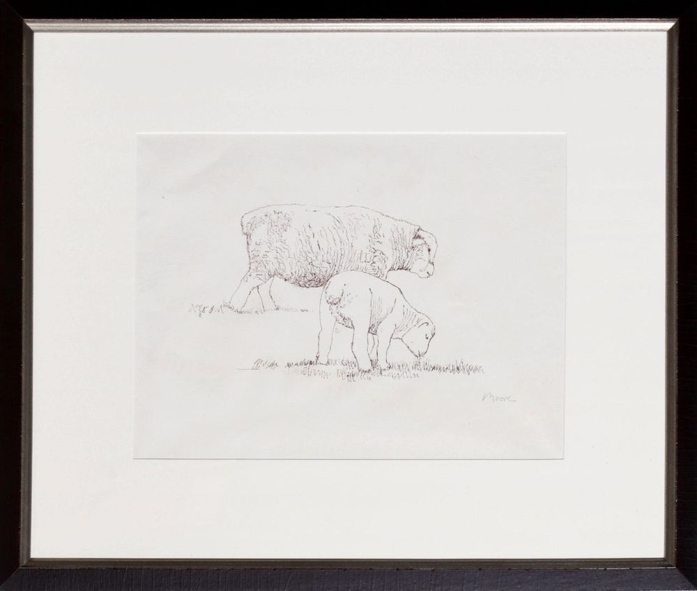Lithographie Moore - Two Fat Lambs