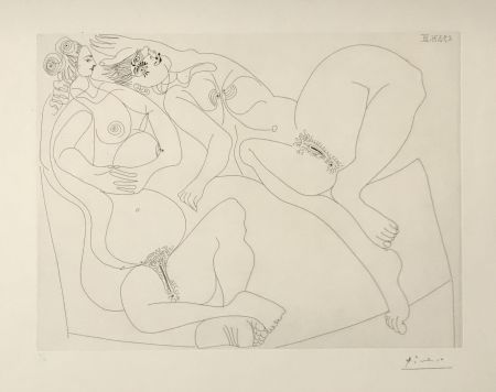 Stich Picasso - Two Nudes (Eau-forte B.1955)