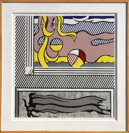 Holzschnitt Lichtenstein - Two Paintings: Beach Ball 