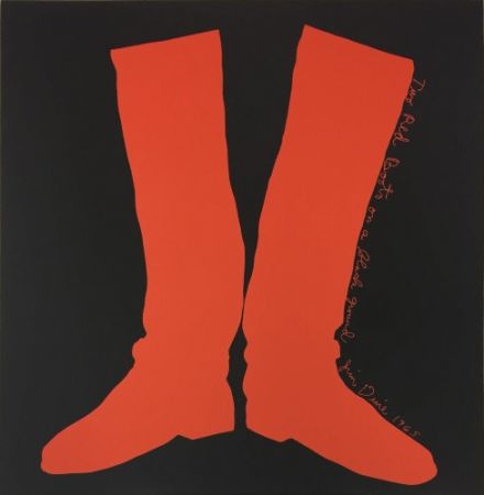 Multiple Dine - Two Red Boots on a Black Ground,