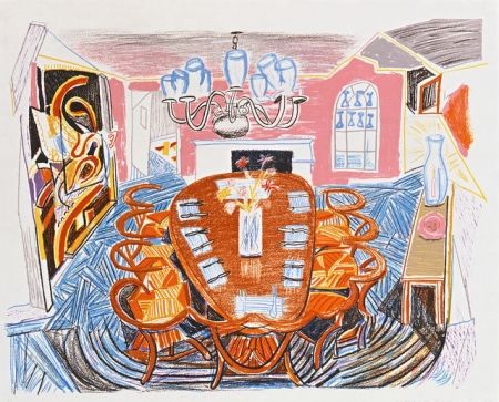 Lithographie Hockney - Tyler Dining Room