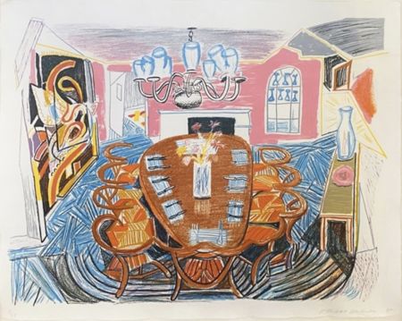 Lithographie Hockney - Tyler Dining Room (from Moving Focus)