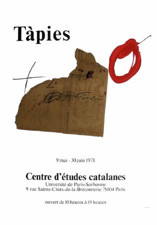 Plakat Tàpies - TÀPIES 78. Affiche pour une exposition à La Sorbonne, Paris.