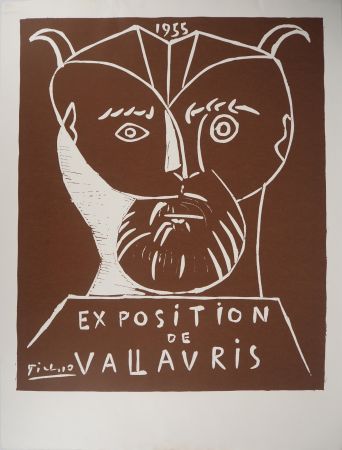 Linolschnitt Picasso - Tête de Faune, Vallauris 1955