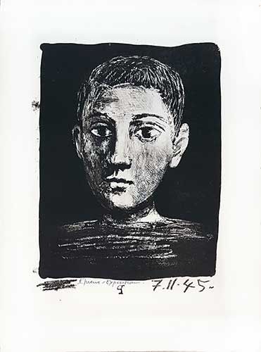 Lithographie Picasso - Tête de jeune garçon