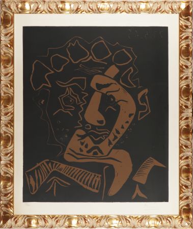 Linolschnitt Picasso - Tête D'Histrion (Le Danseur)