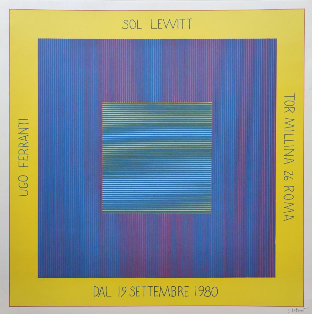 Siebdruck Lewitt - „Ugo Ferranti – Sol Lewitt - Tor millina 26 Roma – Dal 19 settembre 1980“.