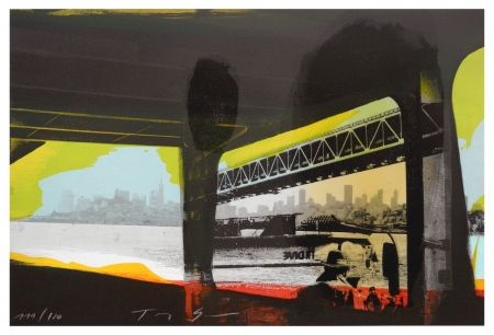 Lithographie Soulie - Under a Bridge