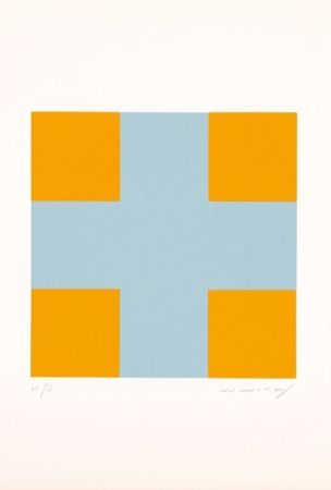 Siebdruck Nemours - Une croix pour quatre carrés