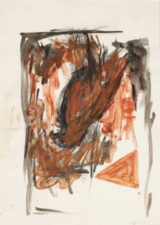 Keine Technische Baselitz - Untitled 1979 is a charcoal, India ink and gouache on paper by Georg Baselitz