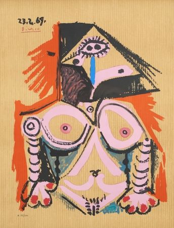 Lithographie Picasso - Untitled (23.2.69)