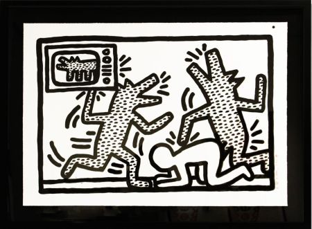 Lithographie Haring - Untitled (3)