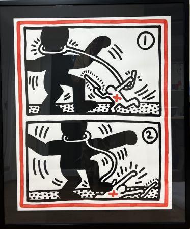 Lithographie Haring - Untitled 3 from Free South Africa, 1985