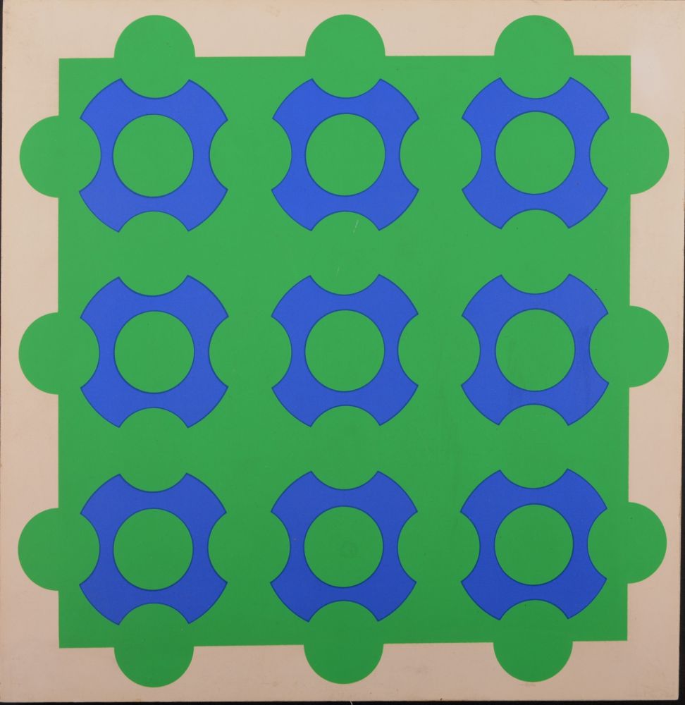 Siebdruck Vasarely - Untitled (Blue and Green), 1967