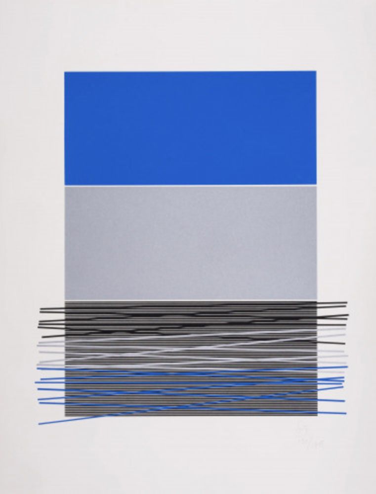 Siebdruck Soto - Untitled (Blue Horizon Lines)