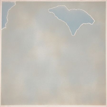 Lithographie Goode - Untitled (blue paper clouds)