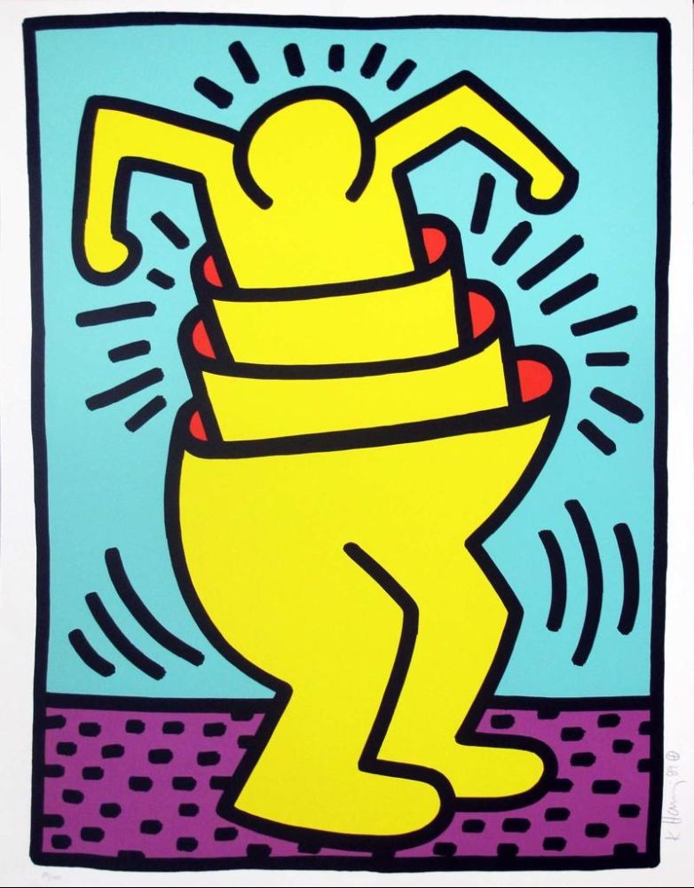 Siebdruck Haring - Untitled (Cup Man)