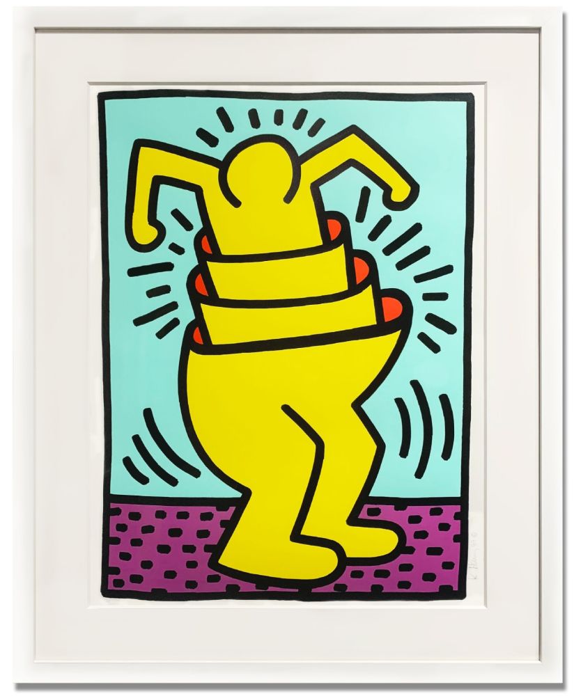 Siebdruck Haring - Untitled (Cup Man)