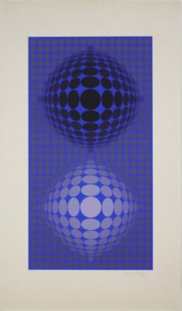 Siebdruck Vasarely - Untitled (Dual Spheres)