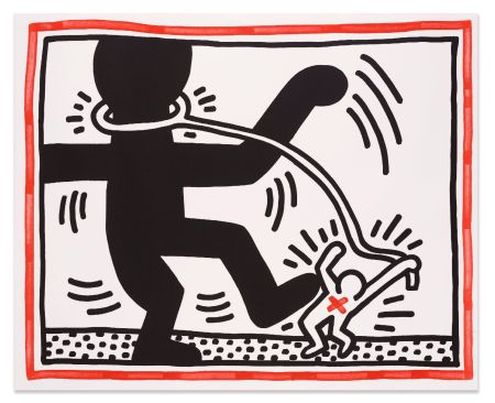 Lithographie Haring - Untitled (Free South Africa #2)