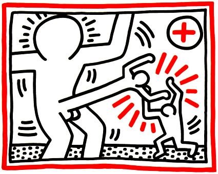 Lithographie Haring - Untitled from Three Lithographs #1