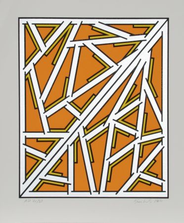 Siebdruck Krushenick - Untitled (Orange One Variant)
