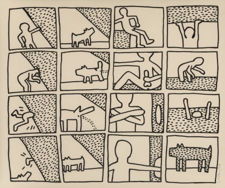 Siebdruck Haring - Untitled (Plate 11 from the Blueprint Drawings)