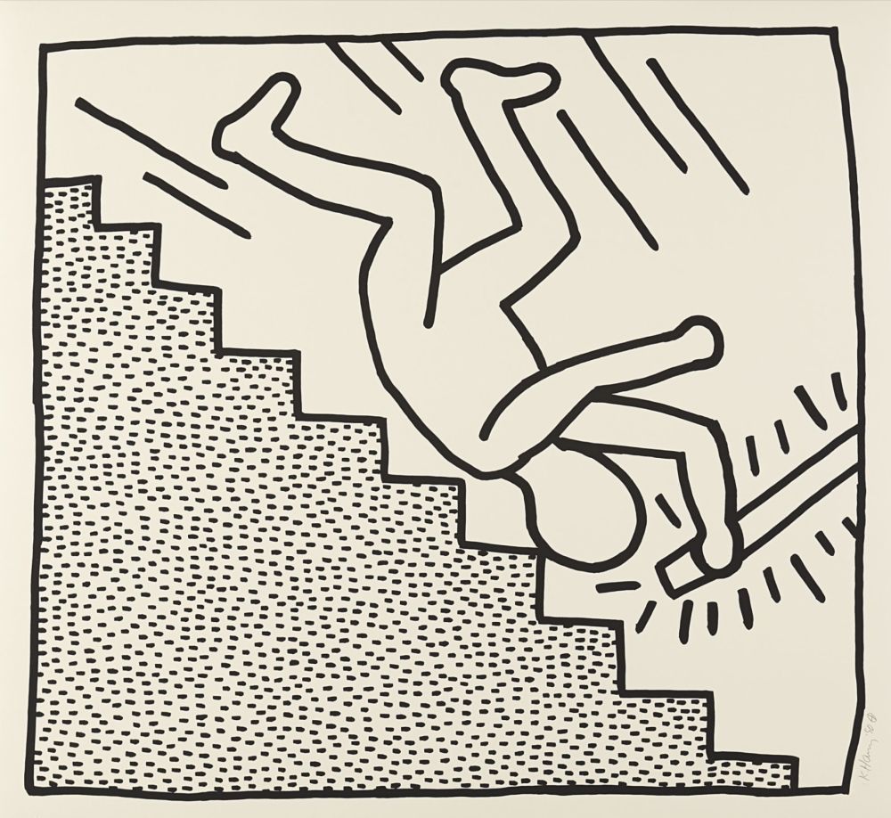 Siebdruck Haring - Untitled (Plate 16) from The Blueprint Drawings