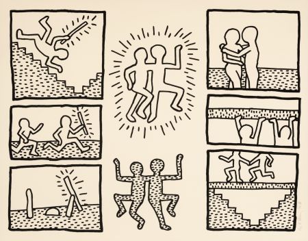 Siebdruck Haring - Untitled (Plate 6) from The Blueprint Drawings