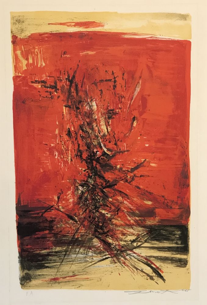 Lithographie Zao - Untitled (Red)