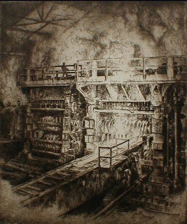 Radierung Kuhler - Untitled (steel mill)