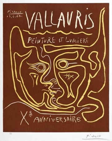 Linolschnitt Picasso - Vallauris Peinture et Lumière, Xᵉ Anniversaire (Vallauris Painting and Light, Tenth Anniversary), 1964