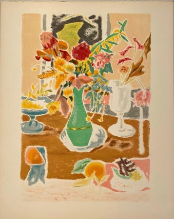 Lithographie Cavailles - Vase de fleurs