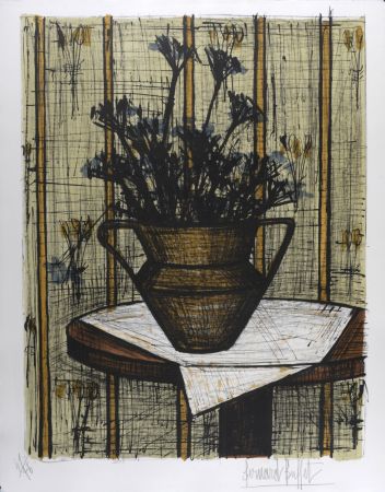 Lithographie Buffet - Vase de fleurs, 1964 - Hand-signed