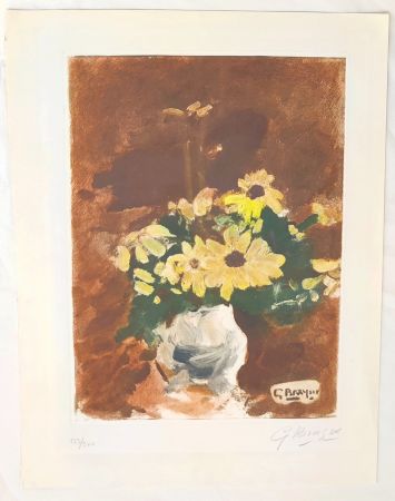 Radierung Braque - Vase de fleurs jaunes 