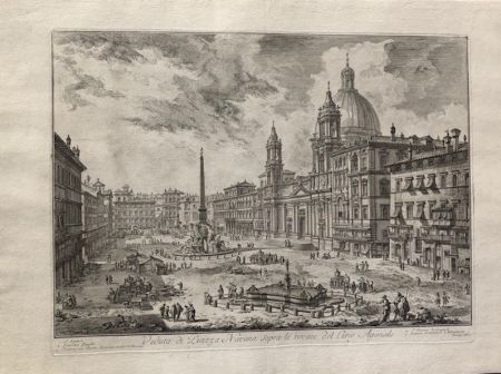 Radierung Piranesi - Veduta di Piazza Navona sopra le rovine del circo atonale