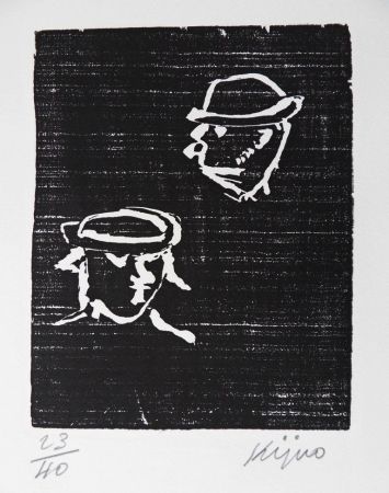 Holzschnitt Kijno - Verlaine et Rimbaud