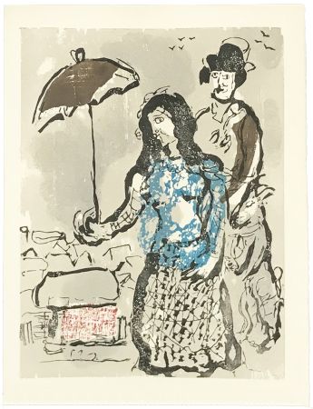 Holzschnitt Chagall - VERS LA RIVE (