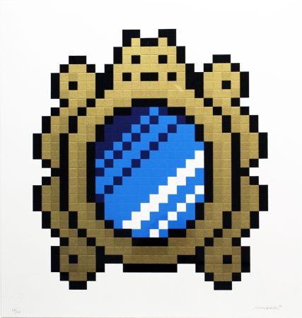 Siebdruck Invader - Versailles (Blue)