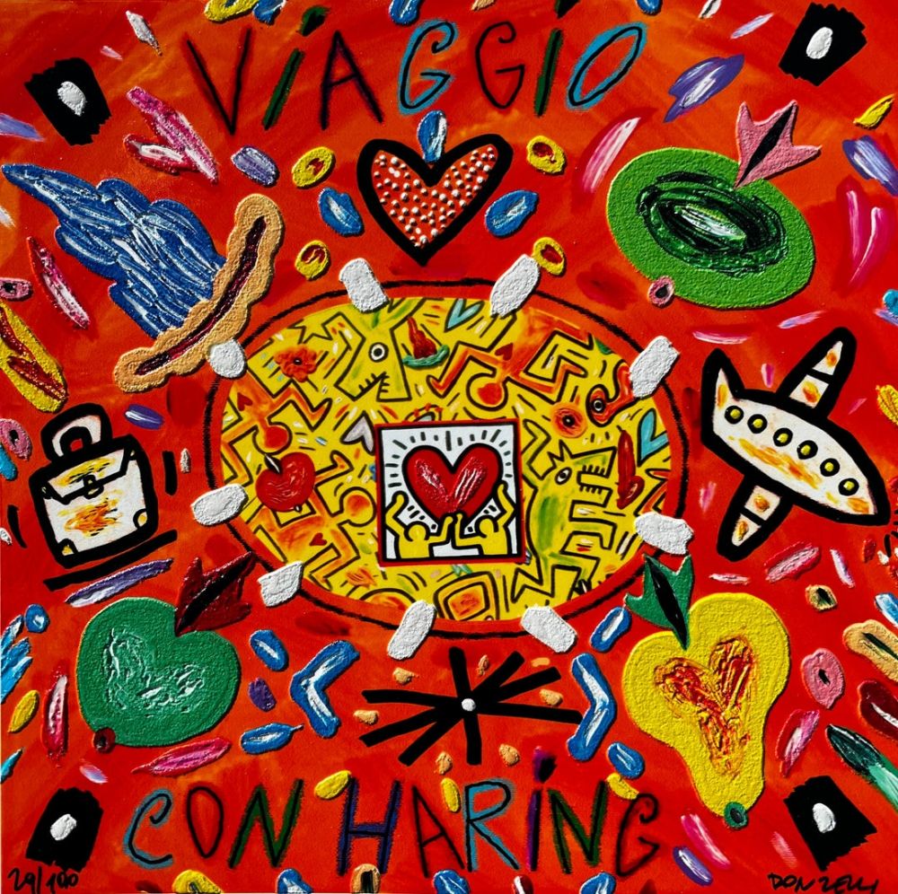 Siebdruck Donzelli - Viaggio con Haring