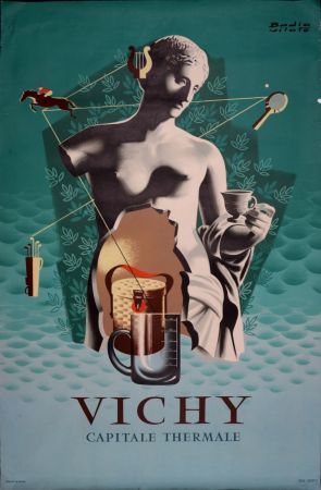 Lithographie Vilató - Vichy Capitale Thermale, 1951