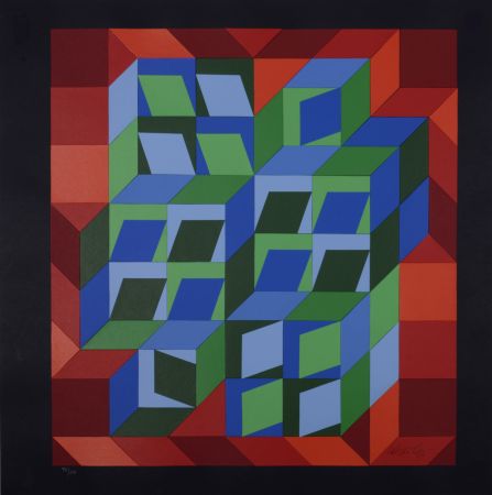 Lithographie Vasarely - Victor Vasarely (1906-1997) - Kinetic Composition, 1978 - Hand-signed & numbered!