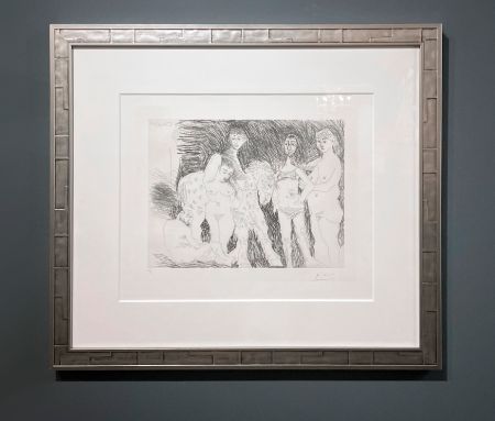 Stich Picasso - Vieil homme pensant à sa jeunesse: garcon sur un cheval de cirque et femmes, Plate 15 from: La Série 347 (Old man thinking of his youth: boy on a circus horse and women, Plate 15 from: Series 347)