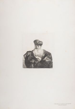 Heliogravüre Rembrandt - Vieillard au manteau de velours
