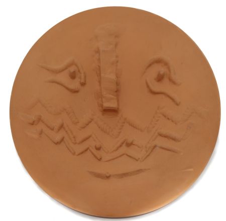 Keramik Picasso - Visage au masque de chevrons