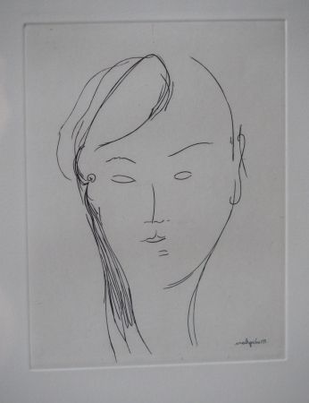 Stich Modigliani - Visage de femme (1920)