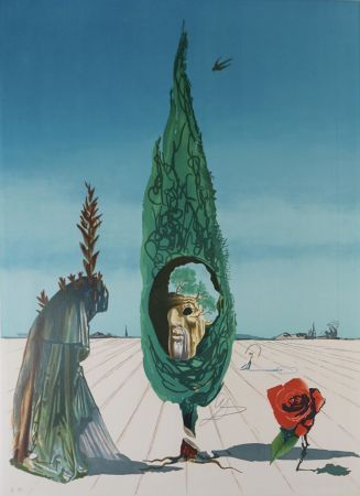 Lithographie Dali - Vision Surrealist Enigma of The Rose