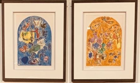 Lithographie Chagall - Vitraux Dan et Joseph