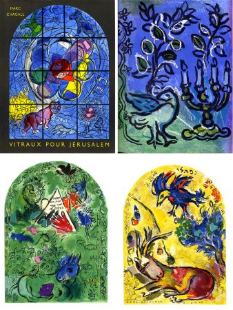 Illustriertes Buch Chagall - VITRAUX POUR JÉRUSALEM. Avec deux lithographies originales de Marc Chagall et 36 lithographies par Charles Sorlier (1962)
